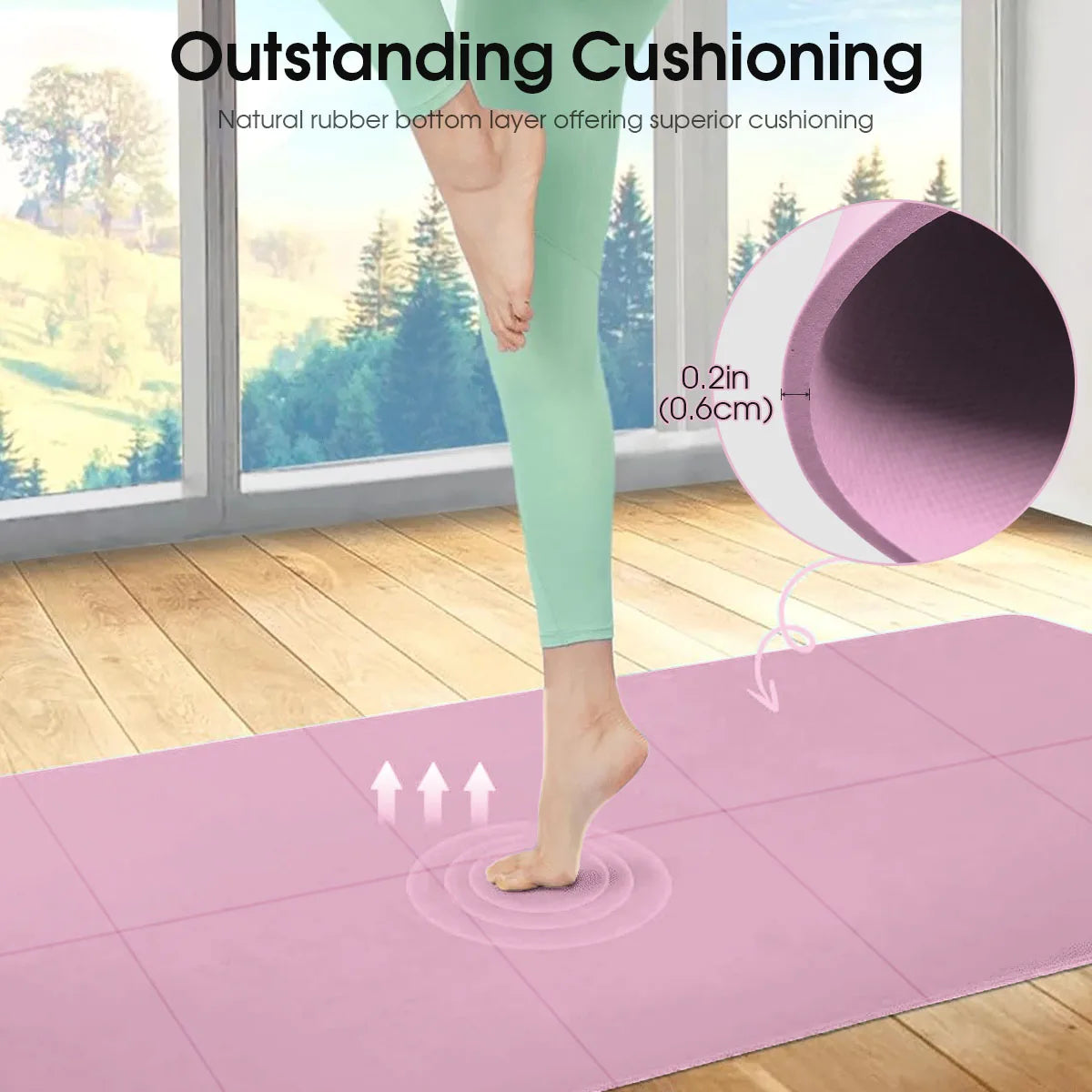 Non-Slip Yoga Mat Pilates Cushion