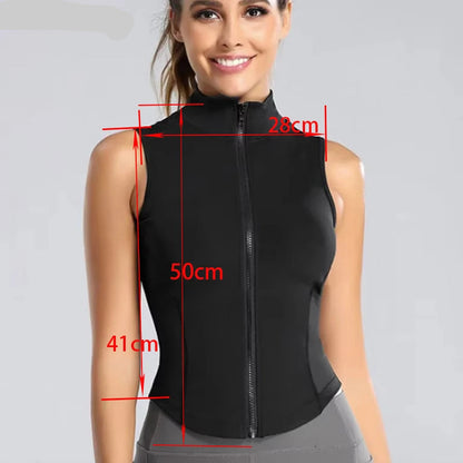 Sleeveless Zip-Up Sweat Vest