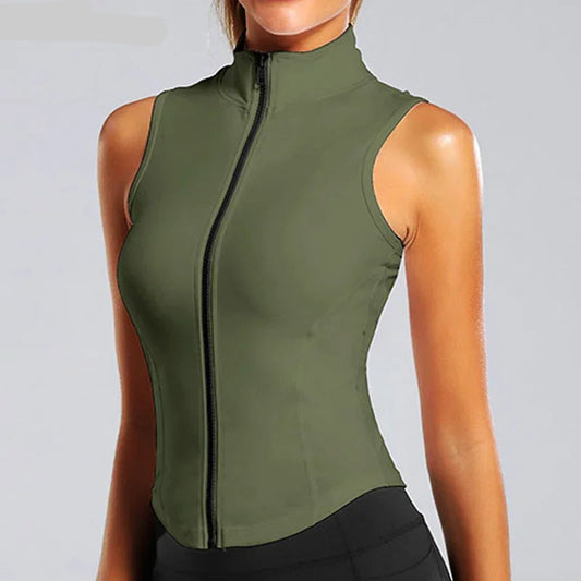 Sleeveless Zip-Up Sweat Vest